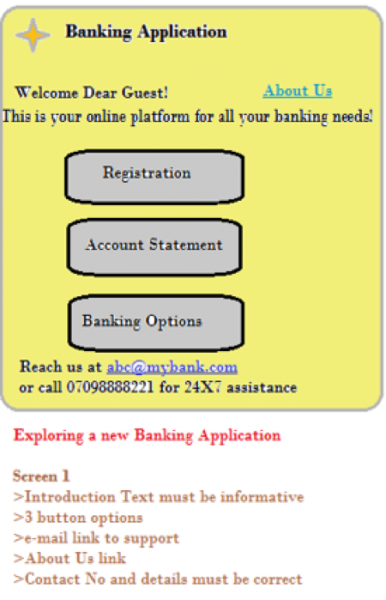 Banking app welcome screen
