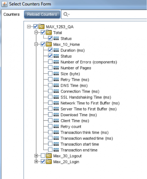 Sample monitor elements that can be selected